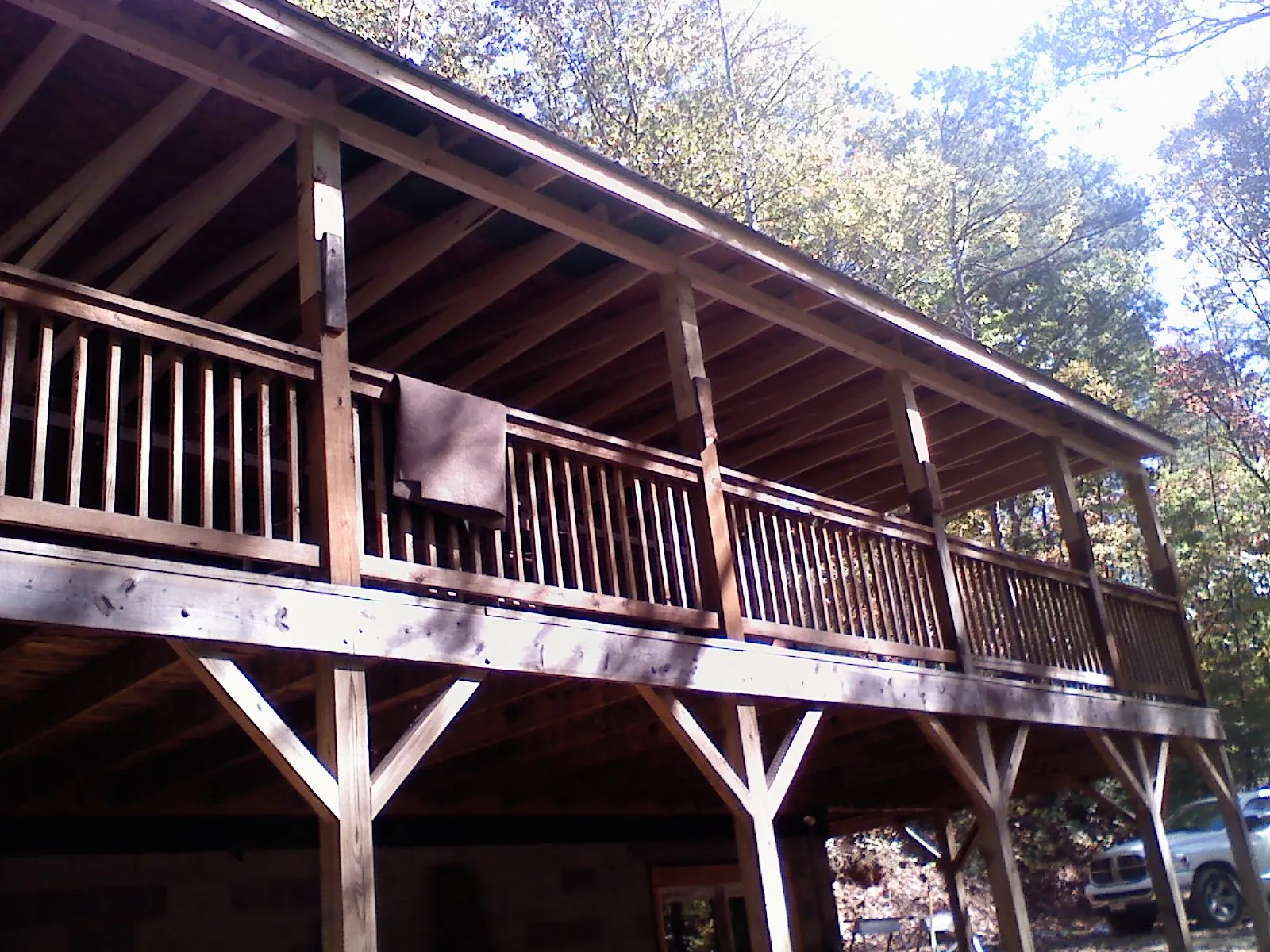 Timber framing under a new elevated porch and deck — Roof Leak Repair in Bucyrus by Roofing Brothers
